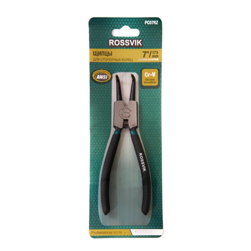PC07RZ Щипцы для стопорных колец ROSSVIK 7" разжим загнутый PC07RZ Щипцы для стопорных колец ROSSVIK 7" разжим загнутый
