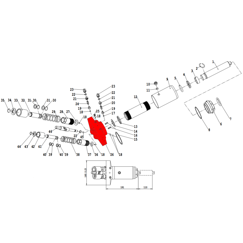 Корпус гидравлики V3, V3LP (Hydraulic housing) Корпус гидравлики V3, V3LP (Hydraulic housing)