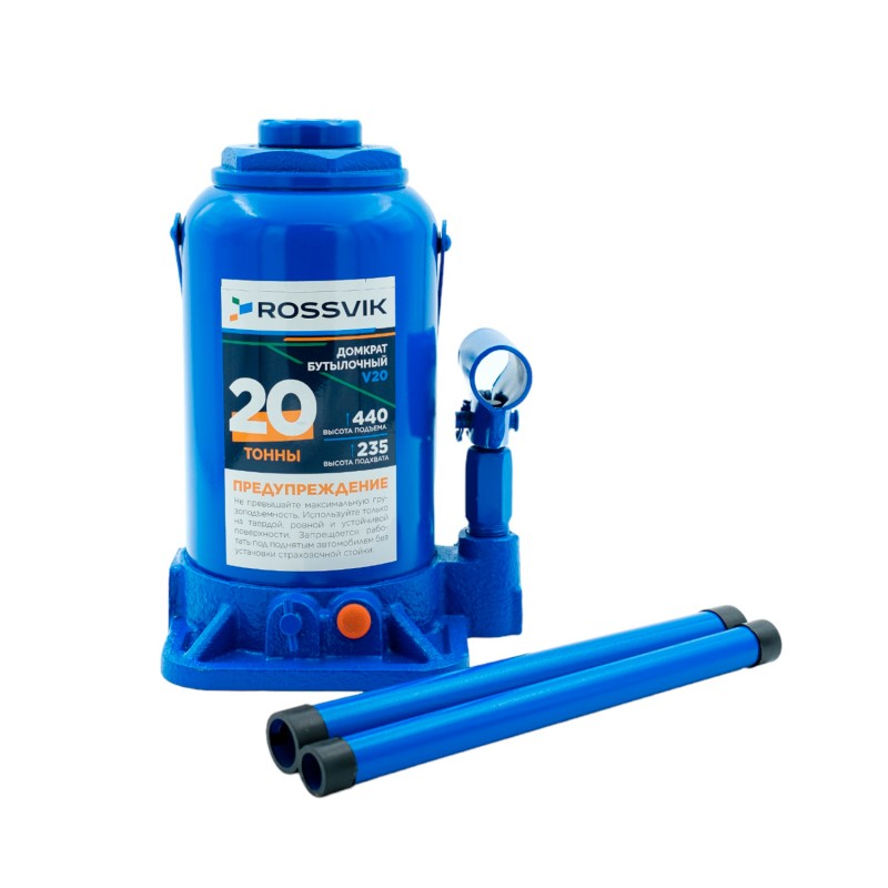 Домкрат бутылочный ROSSVIK V20, г/п 20,0т Домкрат бутылочный ROSSVIK V20, г/п 20,0т