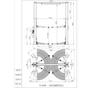 Автоподъемник двухстоечный ROSSVIK V2-5.5L г/п 5.5т, 380В, с верхней синхронизацией. Серый RAL7016