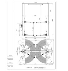 Автоподъемник двухстоечный ROSSVIK V2-5.5L г/п 5.5т, 380В, с верхней синхронизацией. Серый RAL7016