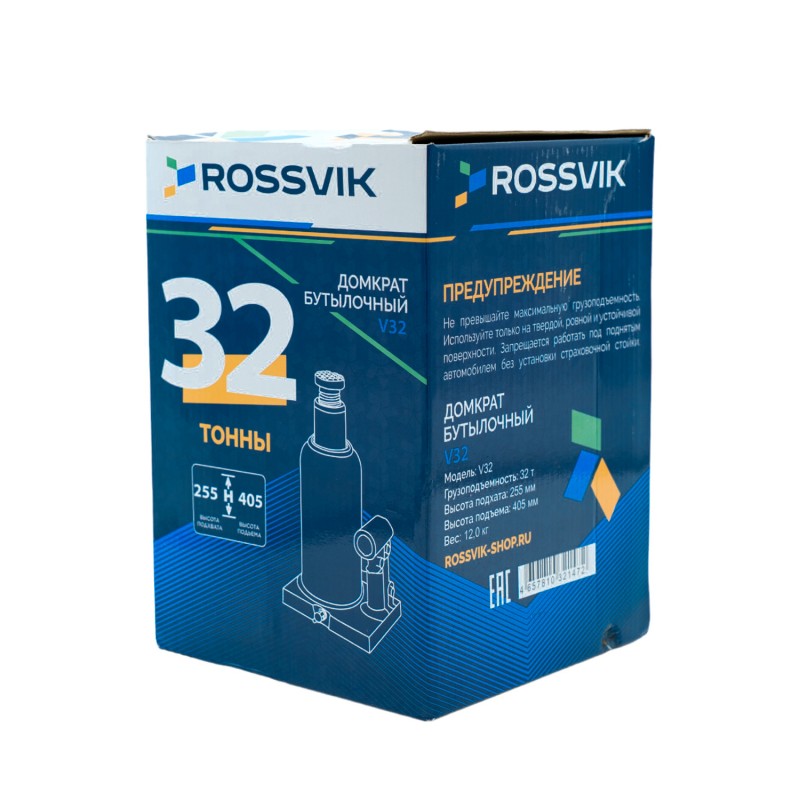 Домкрат бутылочный ROSSVIK V32, г/п 32,0т Домкрат бутылочный ROSSVIK V32, г/п 32,0т