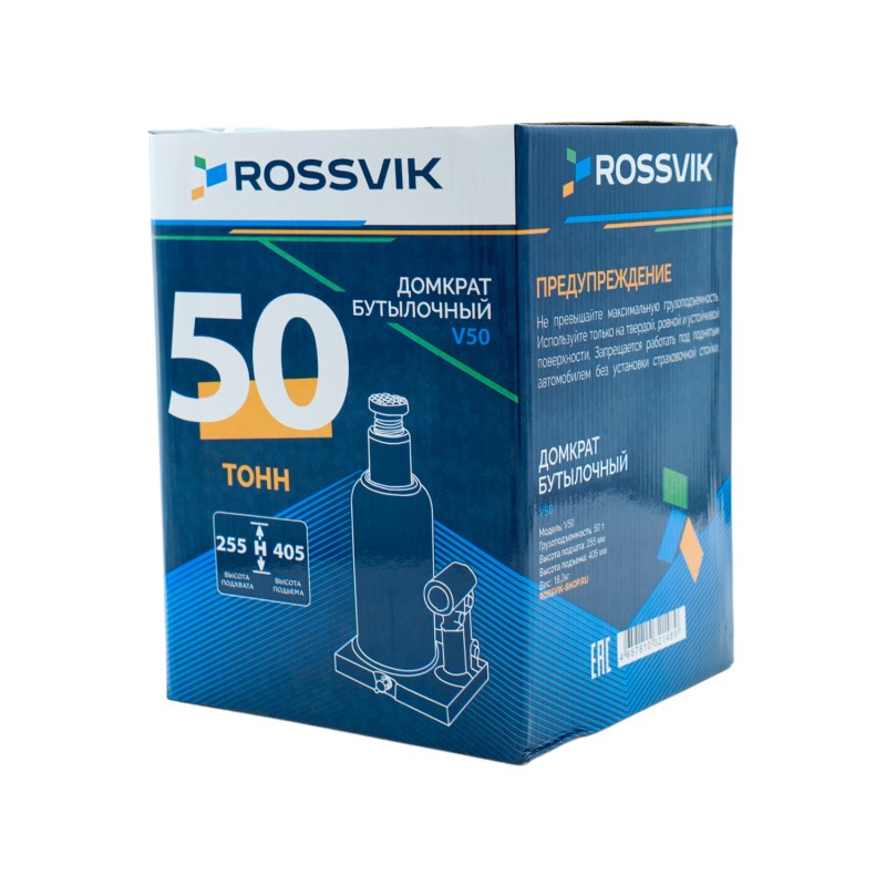 Домкрат бутылочный ROSSVIK V50, г/п 50,0т Домкрат бутылочный ROSSVIK V50, г/п 50,0т