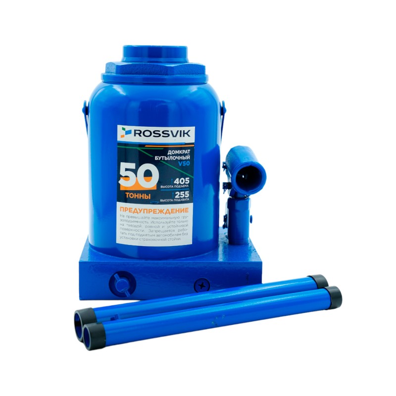Домкрат бутылочный ROSSVIK V50, г/п 50,0т Домкрат бутылочный ROSSVIK V50, г/п 50,0т