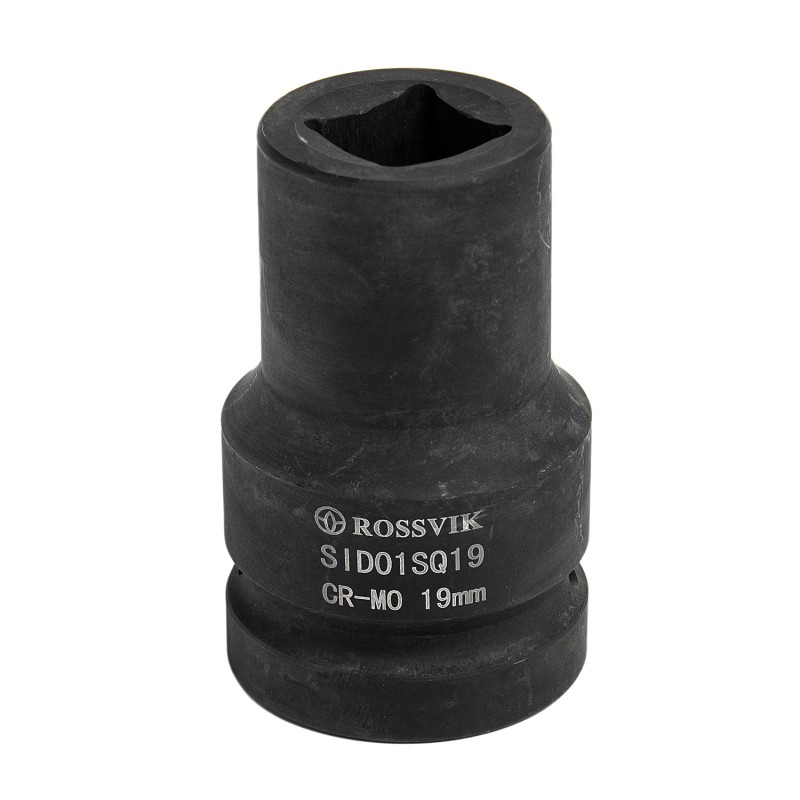SID01SQ19 Головка торцевая ударная четырехгранная ROSSVIK, 1", 19мм, L-80мм SID01SQ19 Головка торцевая ударная четырехгранная ROSSVIK, 1", 19мм, L-80мм