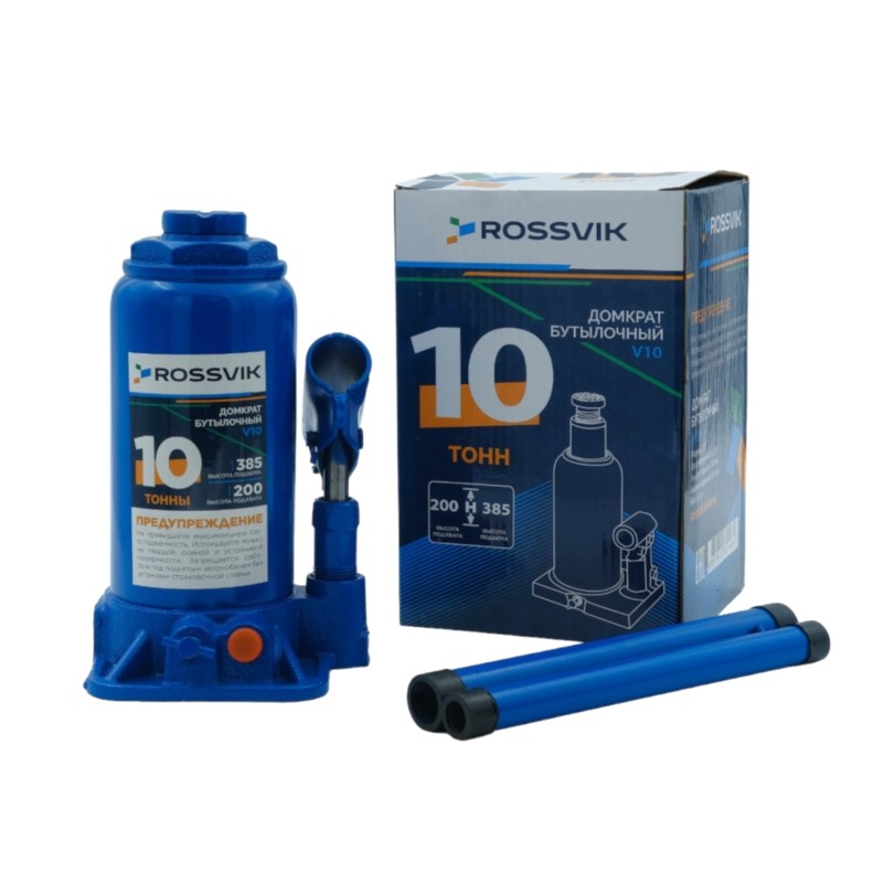 Домкрат бутылочный ROSSVIK V10, г/п 10,0т Домкрат бутылочный ROSSVIK V10, г/п 10,0т