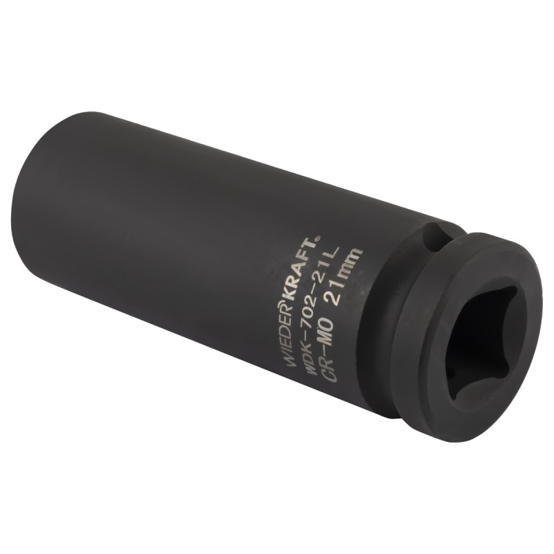 WDK-702-21L Головка торцевая ударная глубокая тонкостенная 1/2", 6 граней, 21 мм, WiederKraft