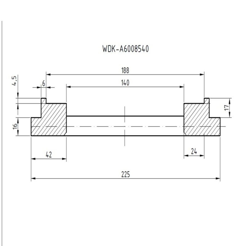 WDK-A6008540/6000378 Фланец для колес, диаметр 225 мм для вала 36 мм WDK-A6008540/6000378 Фланец для колес, диаметр 225 мм для вала 36 мм