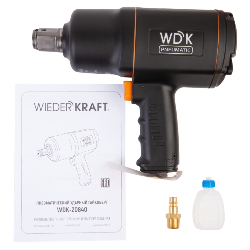 Пневматический ударный гайковерт 1" WDK-20840