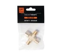 WDK-22FMB Фитинг X - образный, резъба 1/4" PT, F-F-M-M (внутренний/внешний), латунь