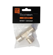 WDK-43PFB Фитинг T - образный, резъба 1/2" PT,  F-F-F (внутренний), латунь