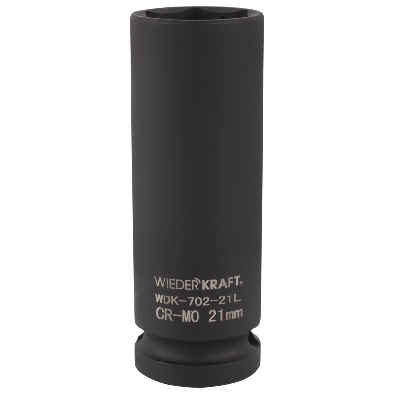 WDK-702-21L Головка торцевая ударная глубокая тонкостенная 1/2", 6 граней, 21 мм, WiederKraft