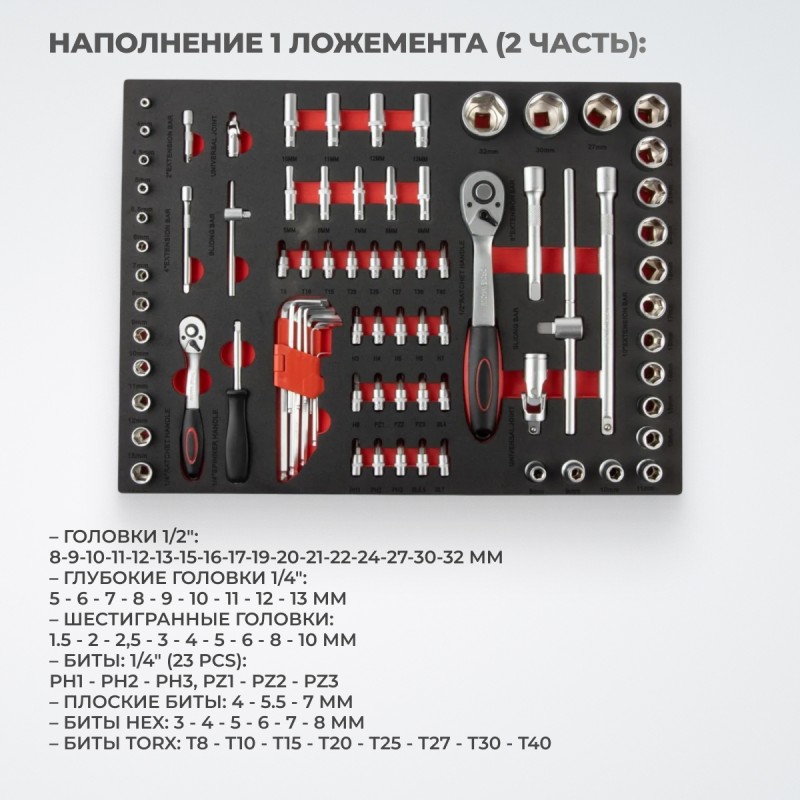 OPTIMUS TS-07 Тележка инструментальная 7 ящиков с набором инструментов, OPTIMUS