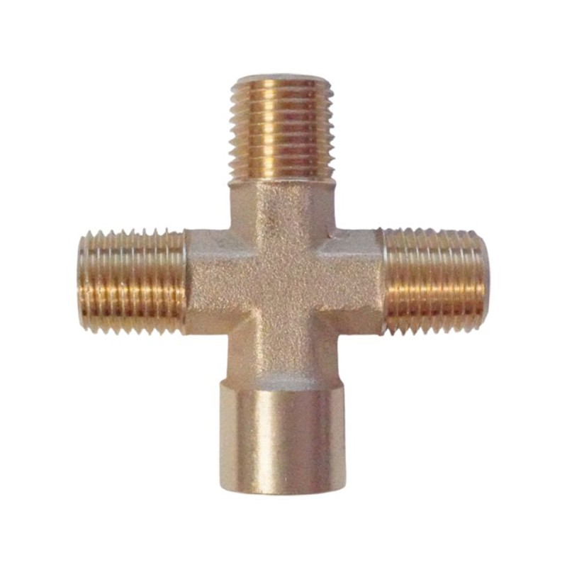 WDK-23MFB Фитинг X - образный, резъба 1/4" PT, F-M-M-M (внутренний/внешний), латунь WDK-23MFB Фитинг X - образный, резъба 1/4" PT, F-M-M-M (внутренний/внешний), латунь