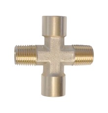WDK-22FMB Фитинг X - образный, резъба 1/4" PT, F-F-M-M (внутренний/внешний), латунь