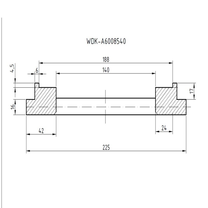 WDK-A6008540/6000378 Фланец для колес, диаметр 225 мм для вала 36 мм WDK-A6008540/6000378 Фланец для колес, диаметр 225 мм для вала 36 мм