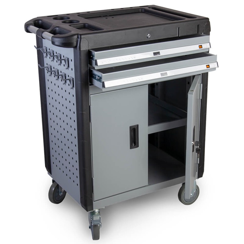 WDK-703 Тележка инструментальная, 2 ящика и отсек с полкой, WiederKraft WDK-703 Тележка инструментальная, 2 ящика и отсек с полкой, WiederKraft
