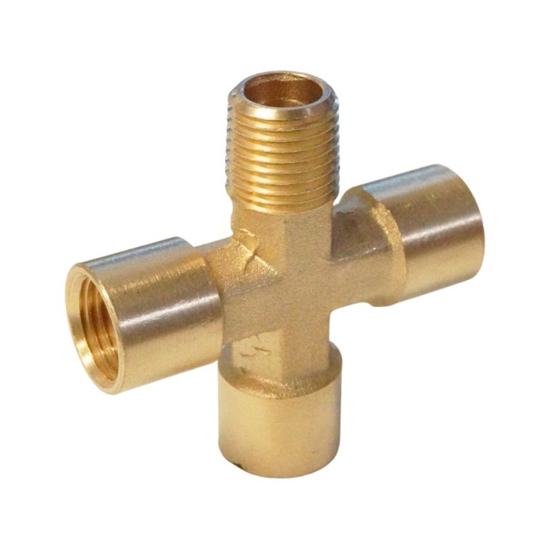 WDK-23FMB Фитинг X - образный, резъба 1/4" PT, F-F-F-M (внутренний/внешний), латунь WDK-23FMB Фитинг X - образный, резъба 1/4" PT, F-F-F-M (внутренний/внешний), латунь