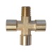 WDK-23FMB Фитинг X - образный, резъба 1/4" PT, F-F-F-M (внутренний/внешний), латунь