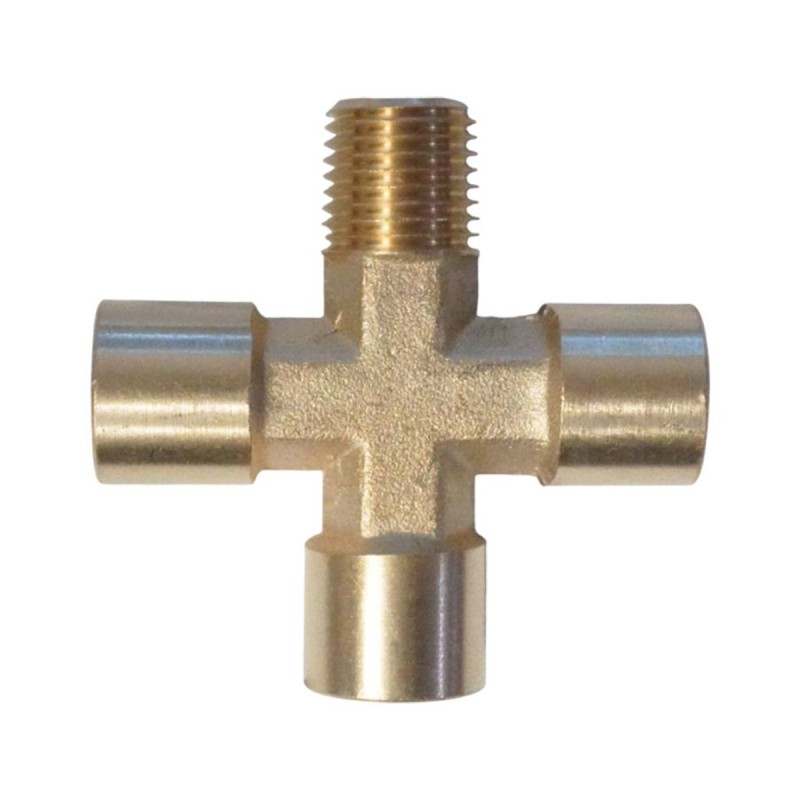 WDK-23FMB Фитинг X - образный, резъба 1/4" PT, F-F-F-M (внутренний/внешний), латунь WDK-23FMB Фитинг X - образный, резъба 1/4" PT, F-F-F-M (внутренний/внешний), латунь