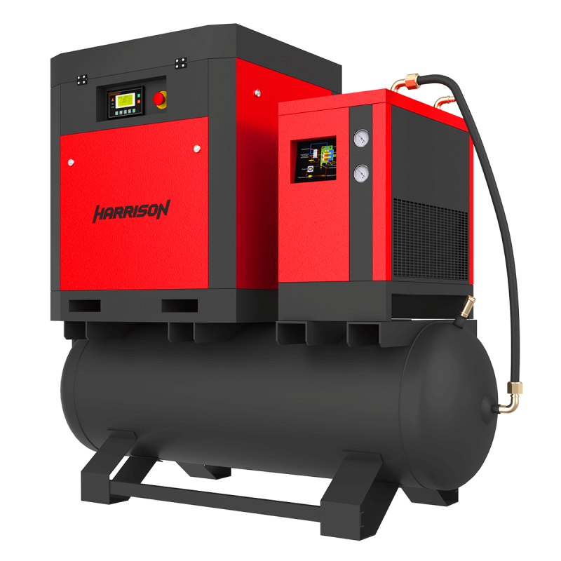 HRS-942100TD5 Винтовой компрессор с ресивером и осушителем Harrison: 2100 л/мин, 10 бар, 15 кВт, 500 HRS-942100TD5 Винтовой компрессор с ресивером и осушителем Harrison: 2100 л/мин, 10 бар, 15 кВт, 500