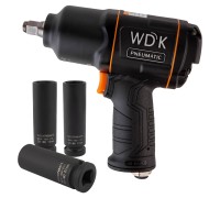 Пневматический ударный гайковерт с ударными головками 1/2" WDK-20440L