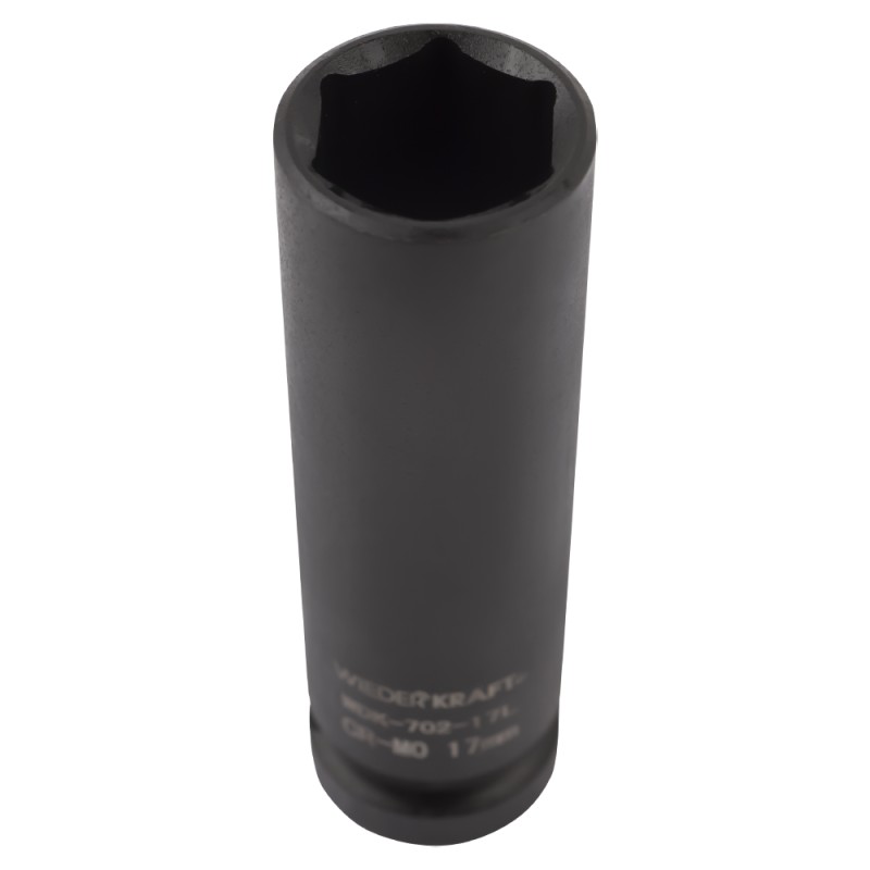 WDK-702-17L Головка торцевая ударная глубокая тонкостенная 1/2", 6 граней, 17 мм, WiederKraft WDK-702-17L Головка торцевая ударная глубокая тонкостенная 1/2", 6 граней, 17 мм, WiederKraft