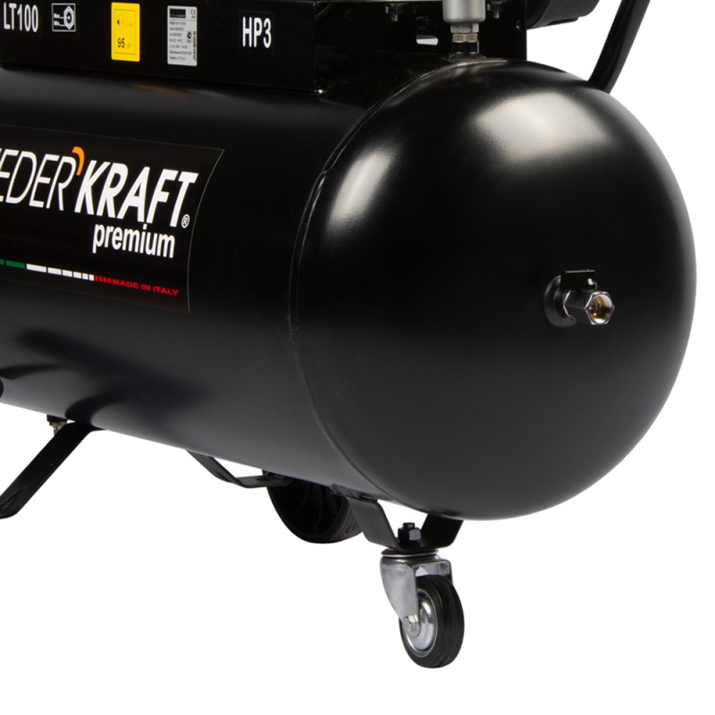 WDK-91040 Масляный поршневой компрессор с ременным приводом:400 л/мин, 9 бар, ресивер 100 л, WiederKraft WDK-91040 Масляный поршневой компрессор с ременным приводом:400 л/мин, 9 бар, ресивер 100 л, WiederKraft