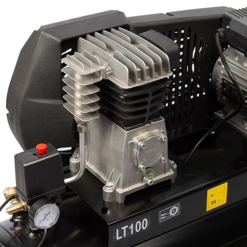 WDK-91040 Масляный поршневой компрессор с ременным приводом:400 л/мин, 9 бар, ресивер 100 л, WiederKraft WDK-91040 Масляный поршневой компрессор с ременным приводом:400 л/мин, 9 бар, ресивер 100 л, WiederKraft