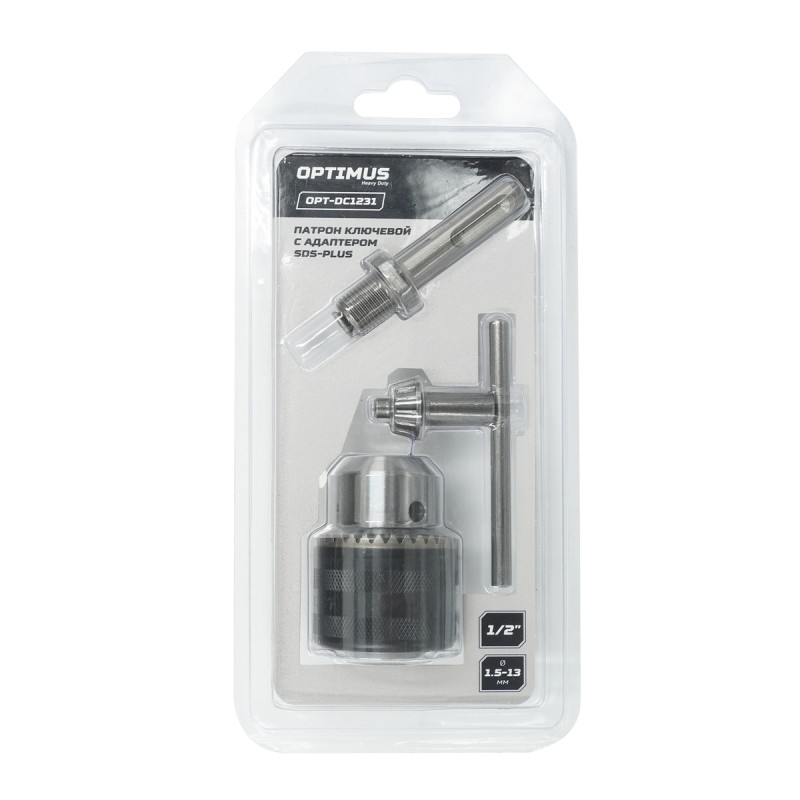 OPT-DC1231 Патрон ключевой с адаптером SDS-Plus, 1/2" -1,5-13 мм, OPTIMUS OPT-DC1231 Патрон ключевой с адаптером SDS-Plus, 1/2" -1,5-13 мм, OPTIMUS