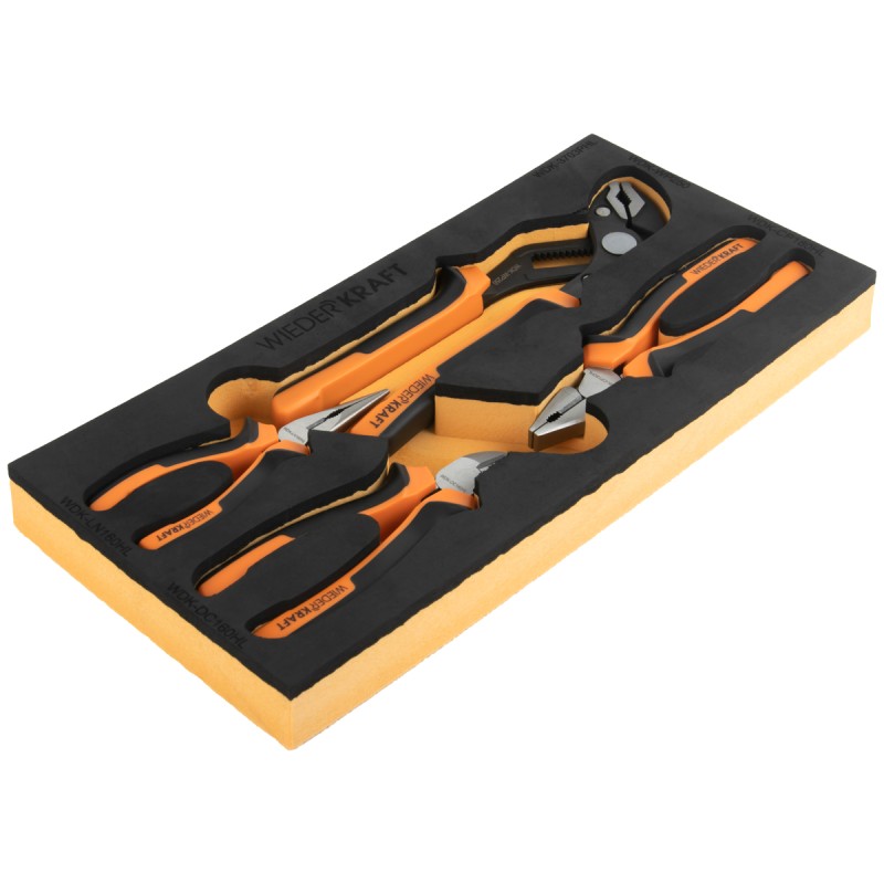 WDK-3703PHL Набор шарнирно-губцевого инструмента в ложементе, 4 предмета, WiederKraft