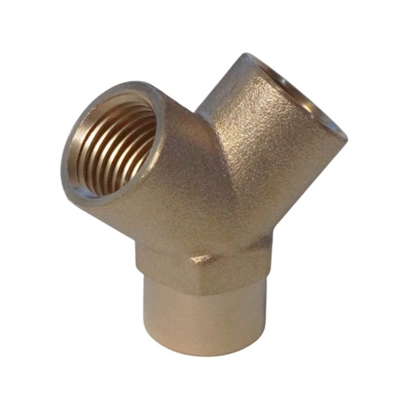 WDK-20FF Фитинг Y - образный, резъба 1/4" PT, F-F-F (внутренний), латунь WDK-20FF Фитинг Y - образный, резъба 1/4" PT, F-F-F (внутренний), латунь