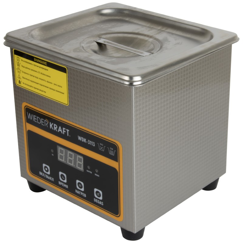 WDK-3113 Ультразвуковая мойка с подогревом, 1.3 л, WiederKraft WDK-3113 Ультразвуковая мойка с подогревом, 1.3 л, WiederKraft