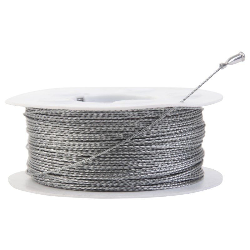 WDK-65306 Струна для снятия стекол автомобиля витая, катушка 100 м, WiederKraft WDK-65306 Струна для снятия стекол автомобиля витая, катушка 100 м, WiederKraft