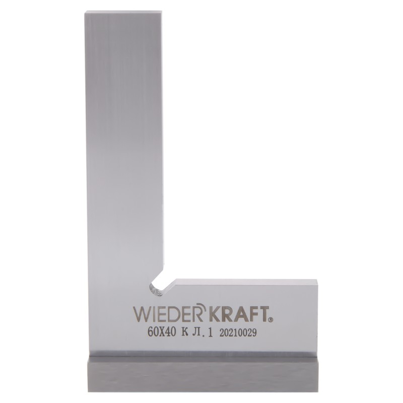 WDK-MR6040 Угольник поверочный 90°, 60x40x20x5 мм, кл. 1, WiederKraft