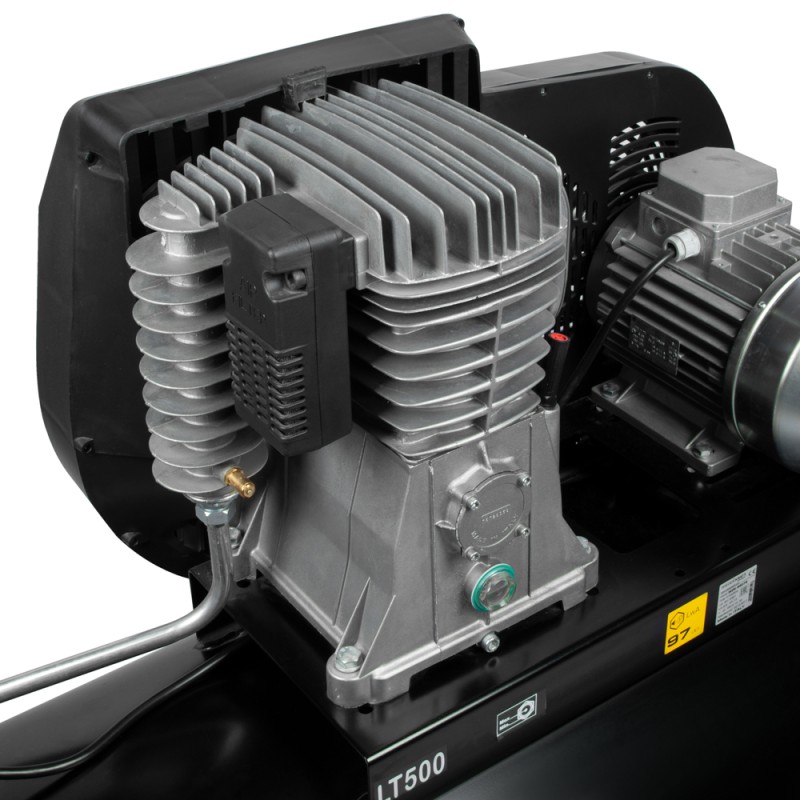 WDK-95079  Масляный поршневой компрессор с ременным приводом 798 л/мин, 11 бар, 380В/5,5 кВт, 500 л, WiederKraft