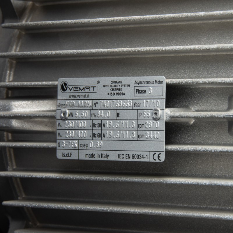 WDK-95079  Масляный поршневой компрессор с ременным приводом 798 л/мин, 11 бар, 380В/5,5 кВт, 500 л, WiederKraft