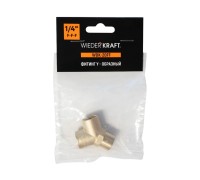 WDK-20FF Фитинг Y - образный, резъба 1/4" PT,  F-F-F (внутренний), латунь