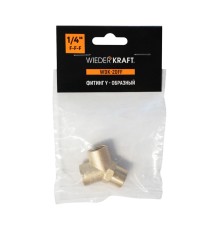 WDK-20FF Фитинг Y - образный, резъба 1/4" PT,  F-F-F (внутренний), латунь