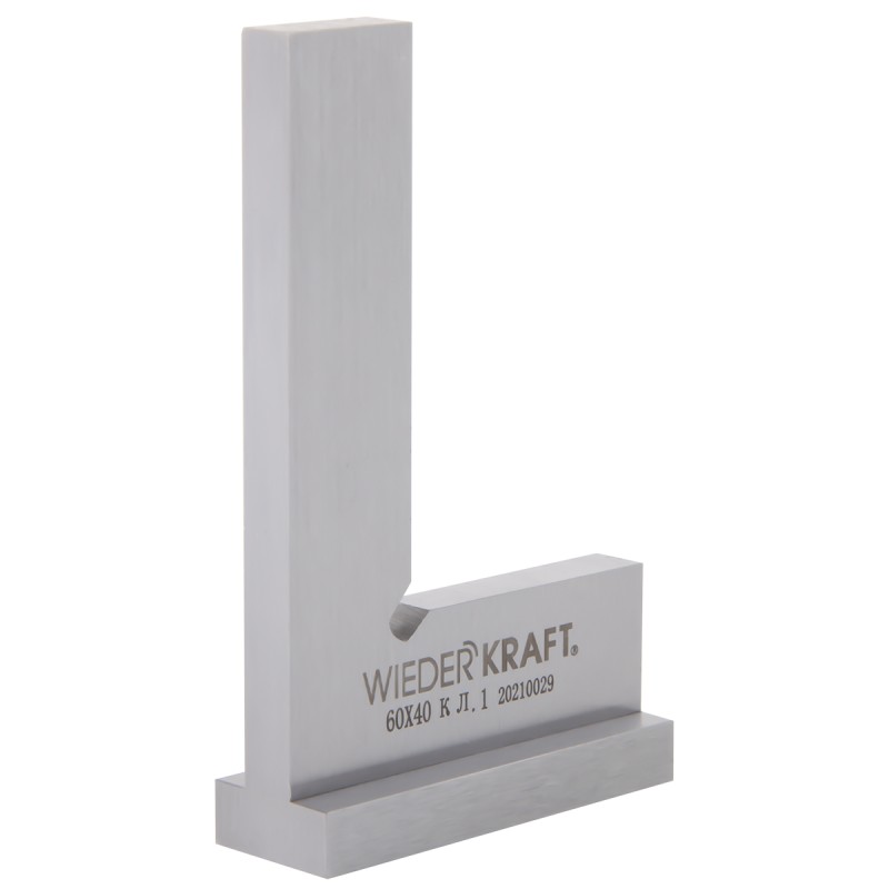 WDK-MR6040 Угольник поверочный 90°, 60x40x20x5 мм, кл. 1, WiederKraft