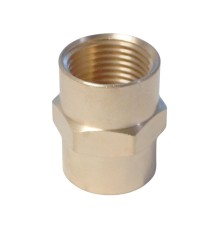 WDK-238FB Адаптер, резьба 3/8"-3/8" PT,  F-F (внутренний), латунь