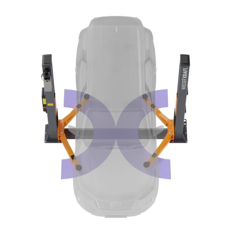 WDK-522E/380 Подъемник двухстоечный, нижняя синхронизация, г/п 4 т, 110-1920 мм, 380В, WiederKraft WDK-522E/380 Подъемник двухстоечный, нижняя синхронизация, г/п 4 т, 110-1920 мм, 380В, WiederKraft