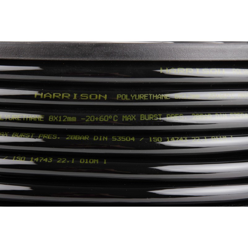 HUS0812-BK Трубка черная Harrison PU 8х12 мм, длина 100 м,