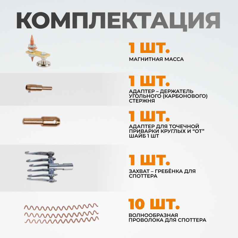 WDK-BOX97 набор сварочных аксессуаров для споттера в пластиковом кейсе