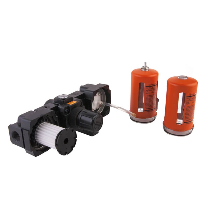 WDK-70240 Блок подготовки воздуха 1/2" с влагоотделителем, лубрикатором, регулятором и манометром, WiederKraft