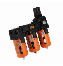 WDK-70744 Блок подготовки воздуха 1/2" трехступенчатый с влагомаслоотделителем, регулятором и маноме