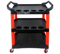 WDK-819 Тележка открытая пластиковая для детейлинга, 3 полки