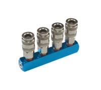 WDK-84MM Разветвитель пневматический, вход 1/4" (F), 4 выхода БРС