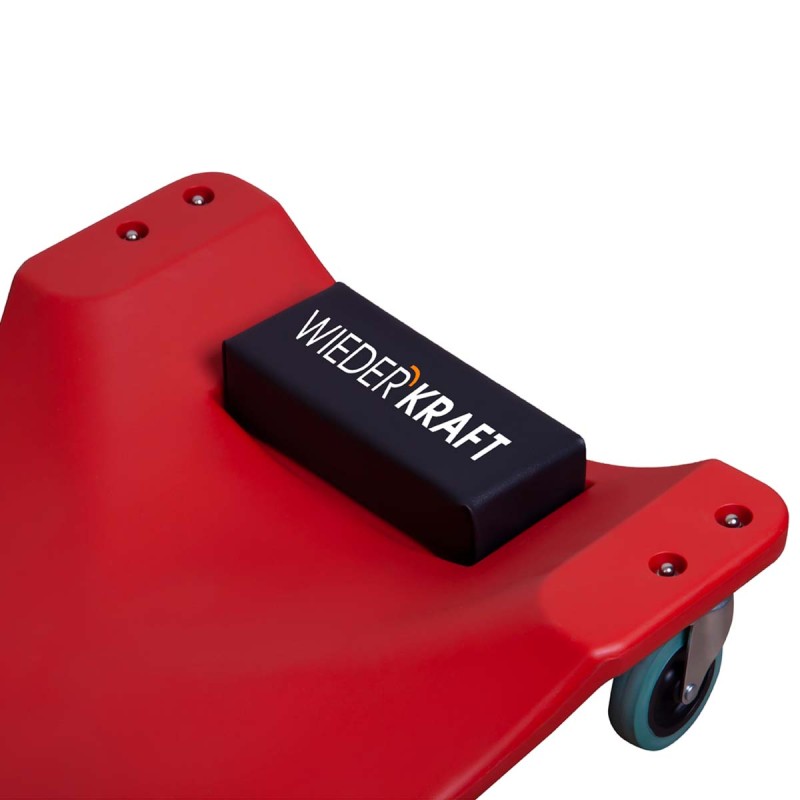 WDK-84068R Лежак ремонтный подкатной, пластиковый, красный, WiederKraft WDK-84068R Лежак ремонтный подкатной, пластиковый, красный, WiederKraft