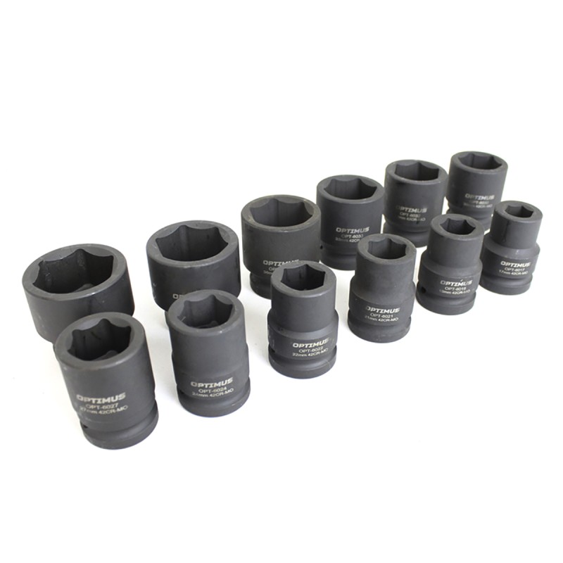 OPT-60112 Набор ударных головок 3/4", 17-41 мм, 12 предметов, OPTIMUS OPT-60112 Набор ударных головок 3/4", 17-41 мм, 12 предметов, OPTIMUS